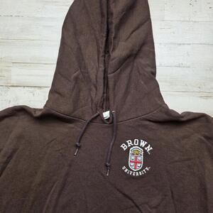 Champion Eco Fleece BROWN UNIVERSITY Hoodie Sweatshirt Mens LG - Embroidered